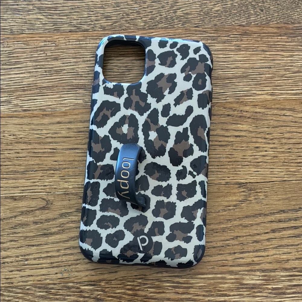 Leopard Print Phone Case with Loop Handle